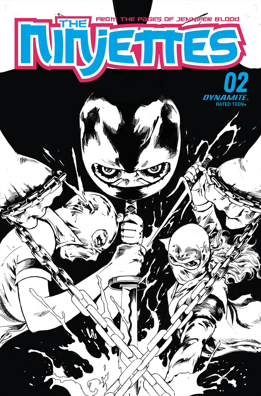 Ninjettes #2 Cover M Incentive Jonathan Lau Black & White Cover