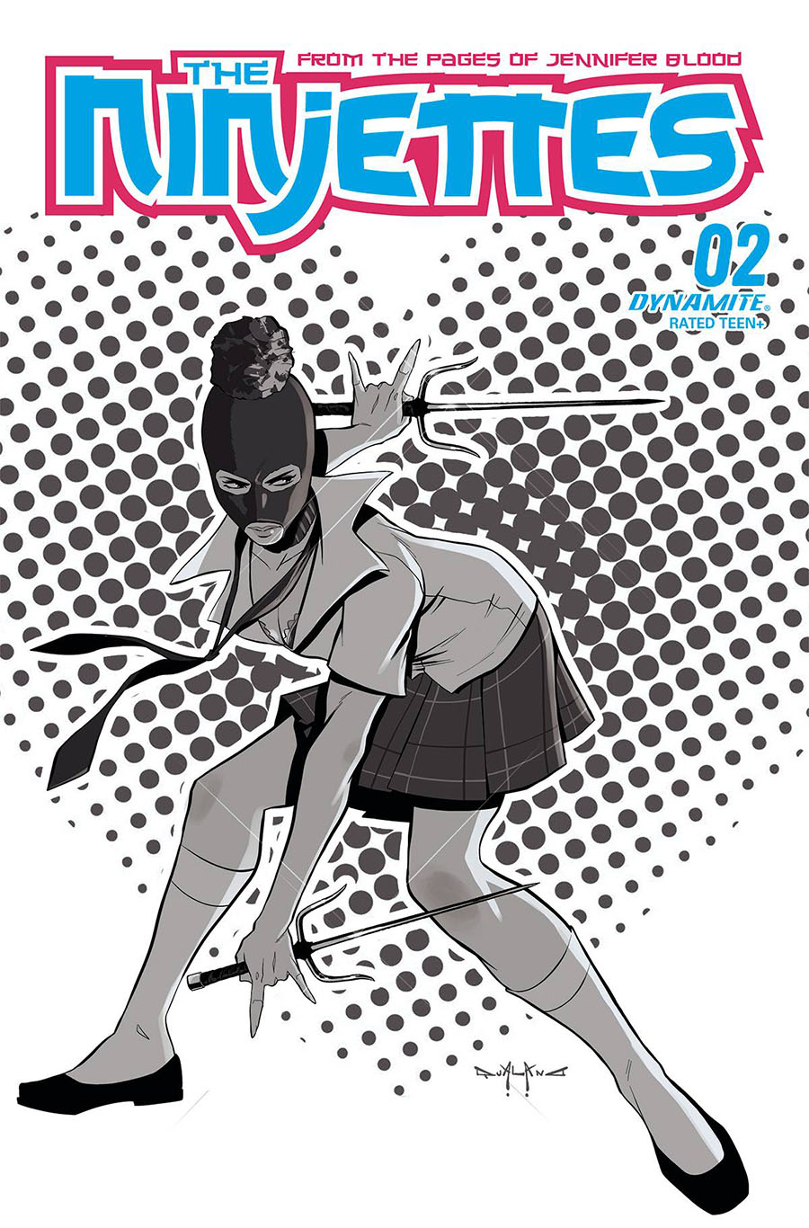 Ninjettes #2 Cover N Incentive Pasquale Qualano Black & White Cover