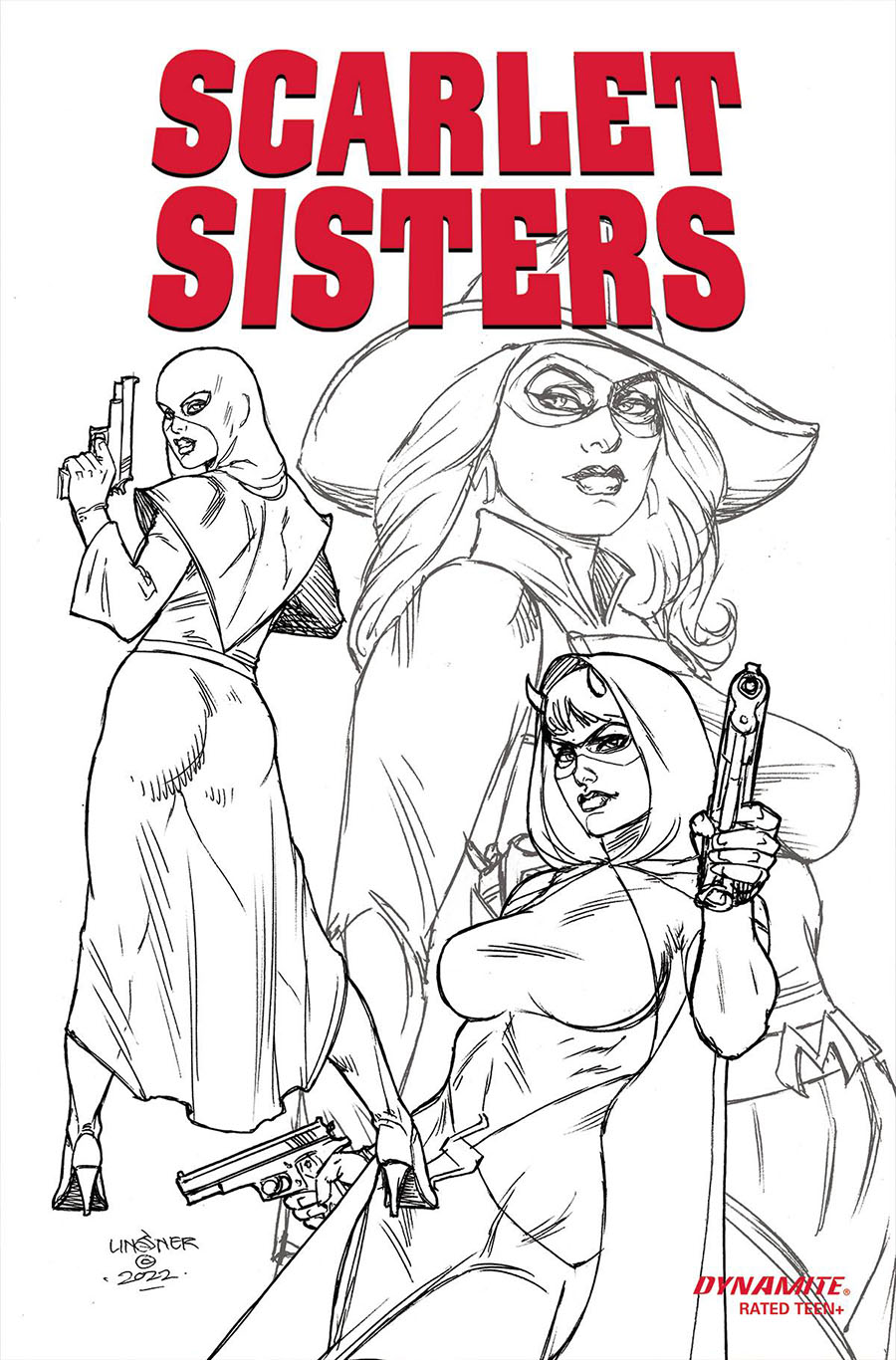 Scarlet Sisters #1 (One Shot) Cover J Incentive Joseph Michael Linsner Line Art Cover