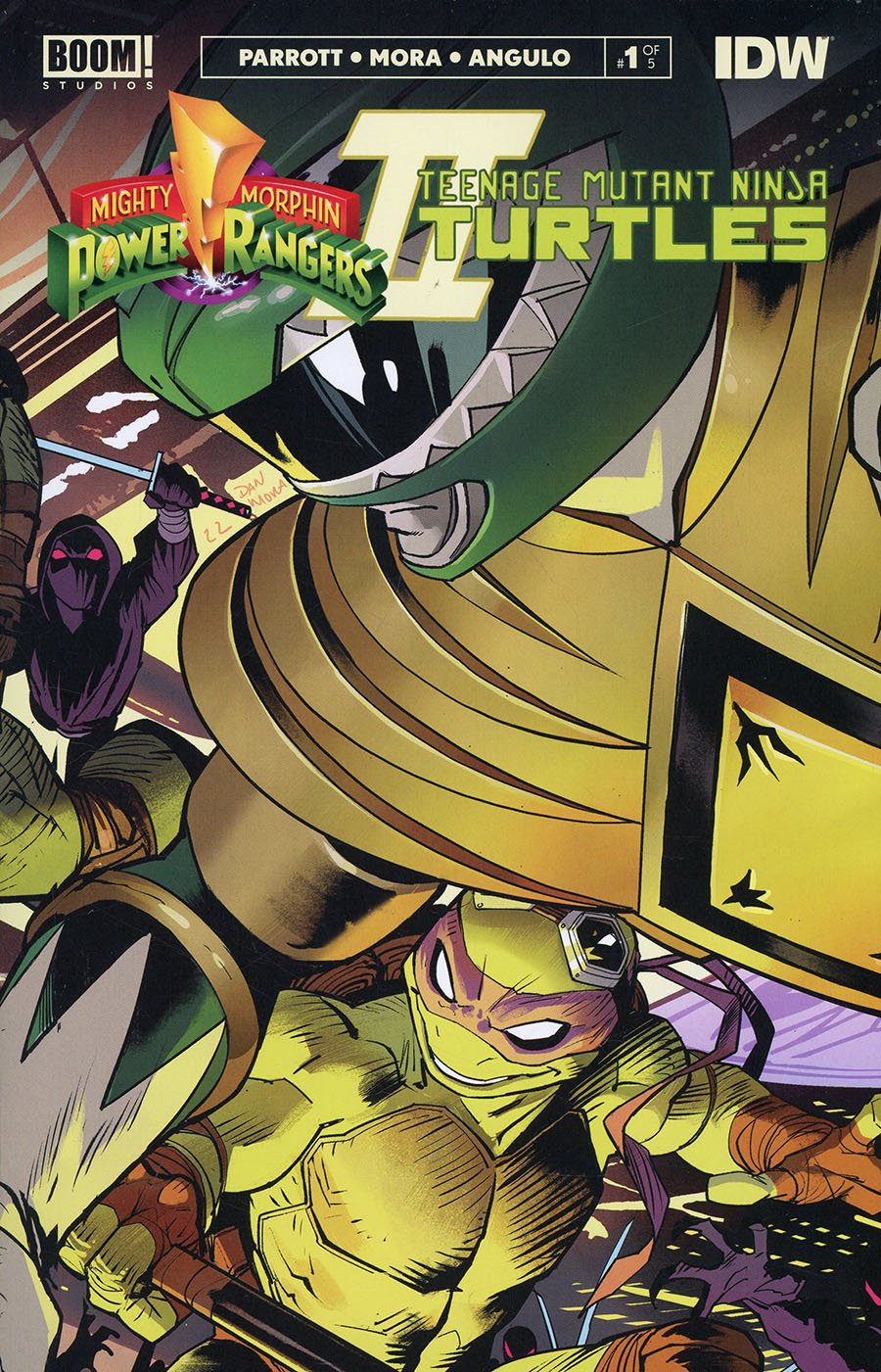 Mighty Morphin Power Rangers Teenage Mutant Ninja Turtles II #1 Cover D Variant Dan Mora Connecting 4 Cover