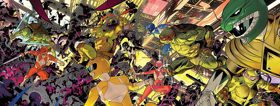 Mighty Morphin Power Rangers Teenage Mutant Ninja Turtles II #1 Cover E Variant Dan Mora Double Gatefold Cover