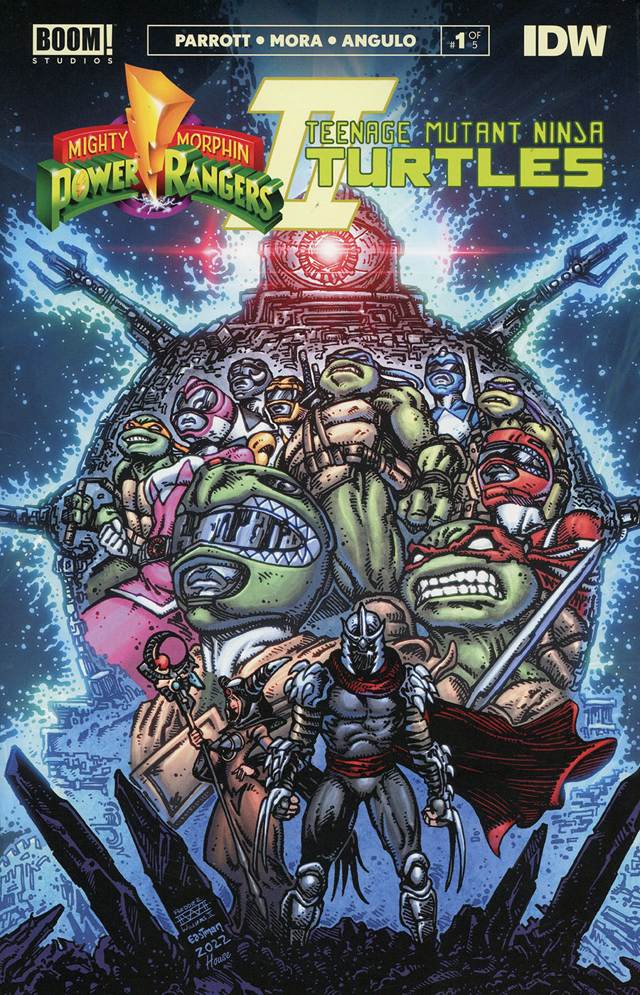 Mighty Morphin Power Rangers Teenage Mutant Ninja Turtles II #1 Cover F Variant Kevin Eastman & Freddie E Williams II Cover
