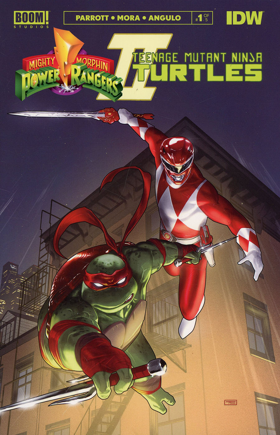 Mighty Morphin Power Rangers Teenage Mutant Ninja Turtles II #1 Cover I Variant Taurin Clarke Card Stock Cover