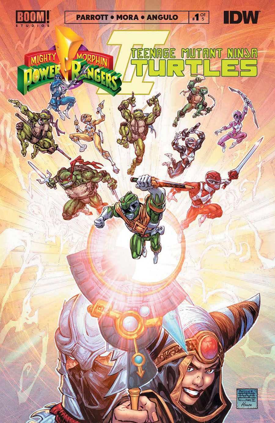 Mighty Morphin Power Rangers Teenage Mutant Ninja Turtles II #1 Cover K Variant Freddie E Williams II Deluxe Edition