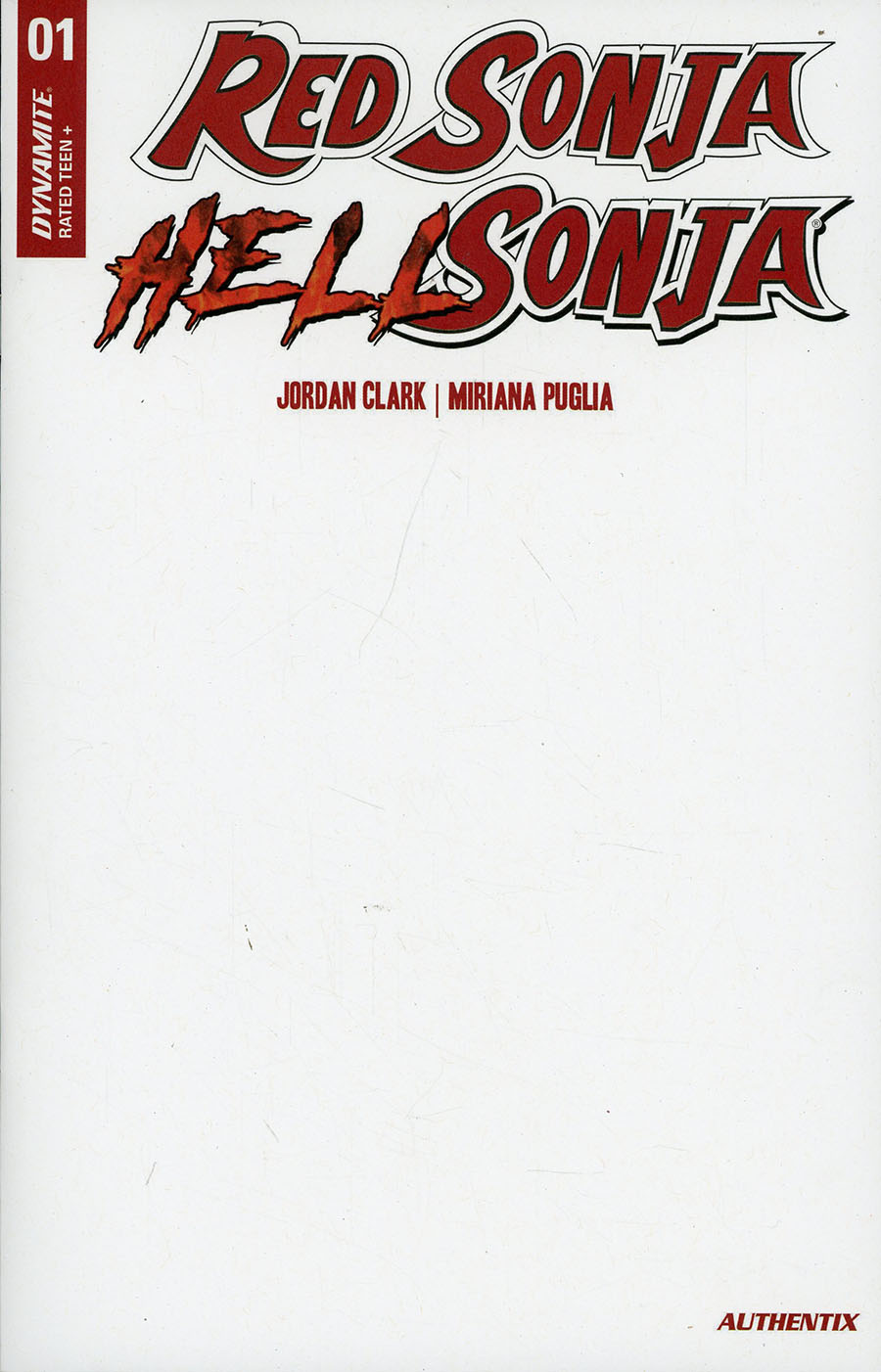 Red Sonja Hell Sonja #1 Cover F Variant Blank Authentix Cover