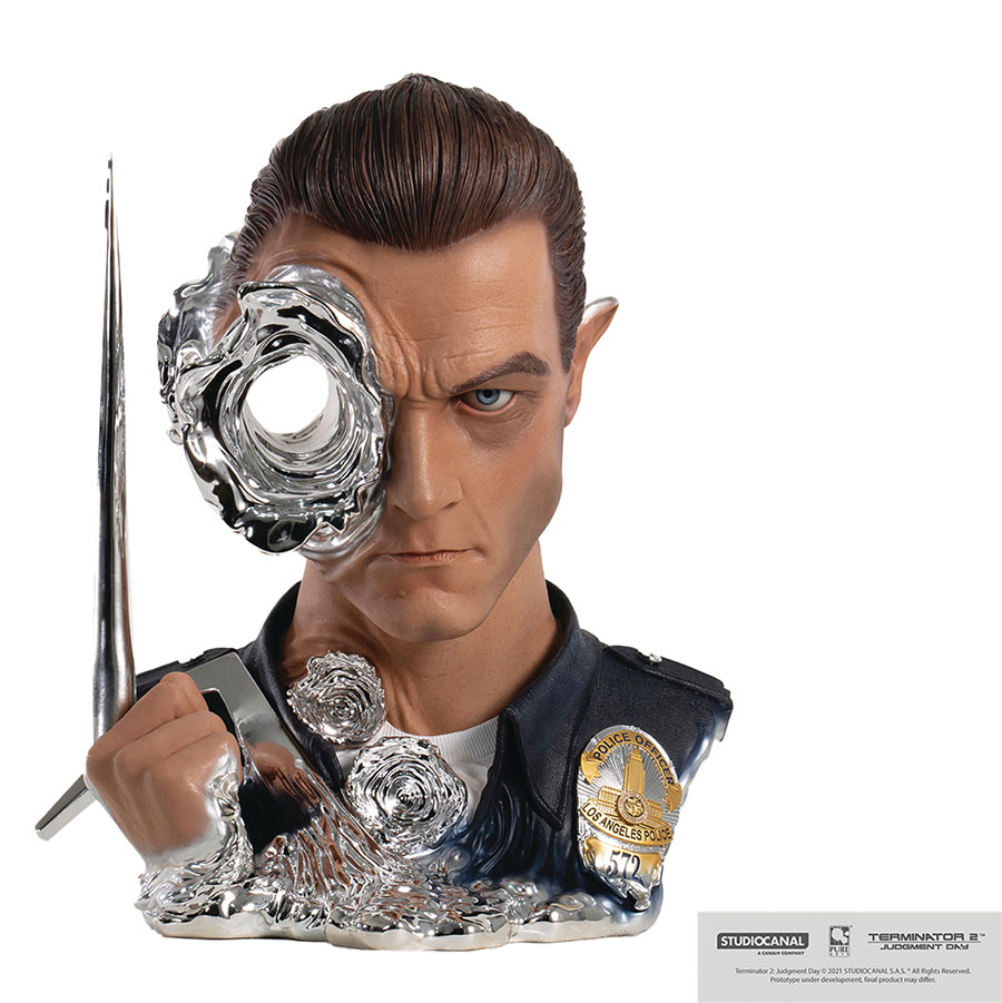 Terminator 2 T-1000 Painted Art Mask Statue Deluxe Edition