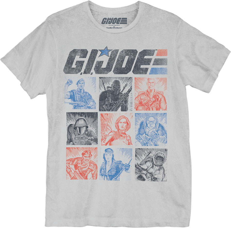 GI Joe Cast Blocks Ice Grey Pigment Dye T-Shirt Large