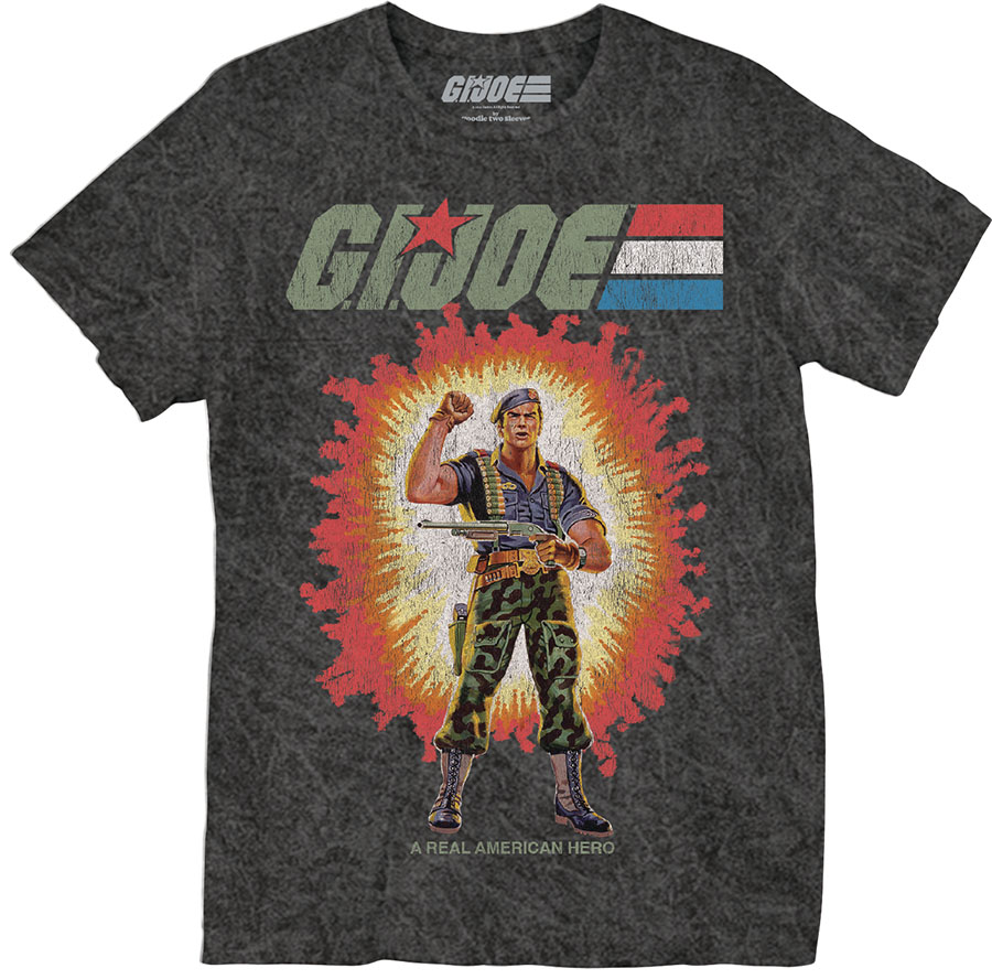 GI Joe A Real American Hero Black Mineral Wash T-Shirt Large