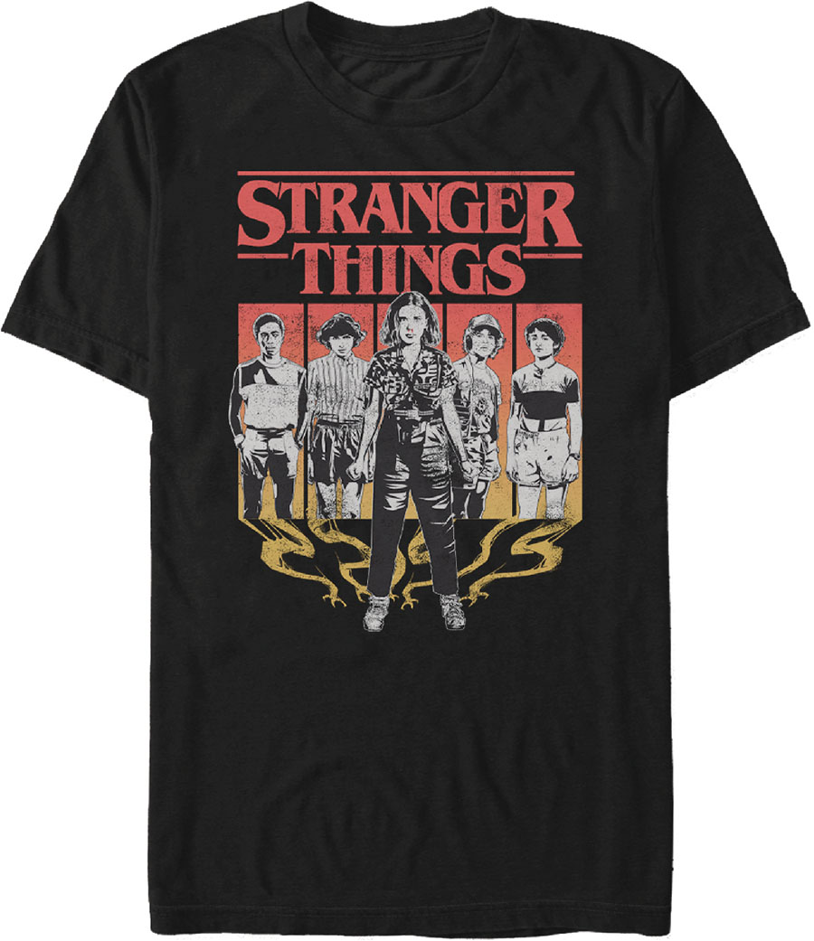 Stranger Things Boxes Black T-Shirt Large