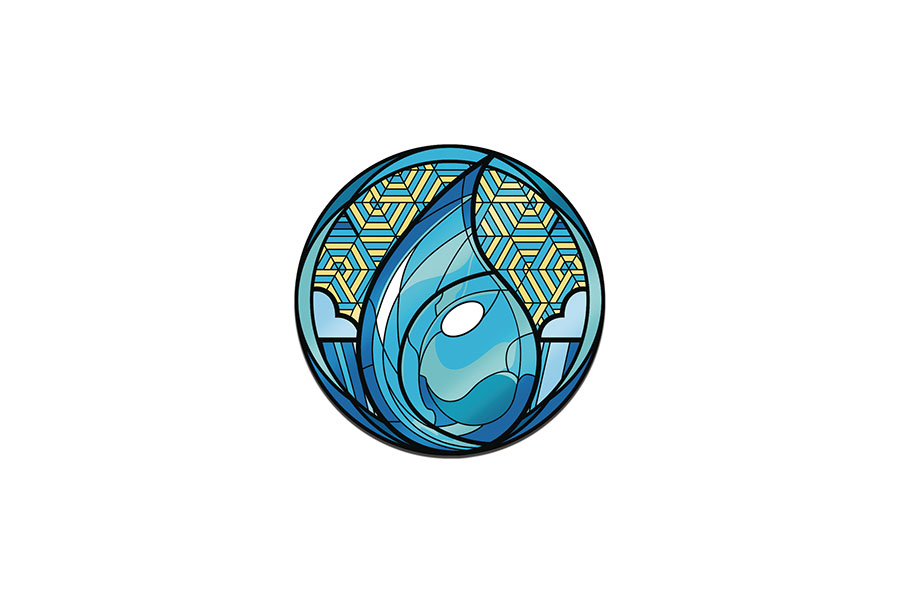 Magic The Gathering Limited Edition Stained Glass AR Pin - Island