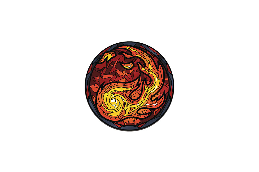 Magic The Gathering Limited Edition Stained Glass AR Pin - Mountain