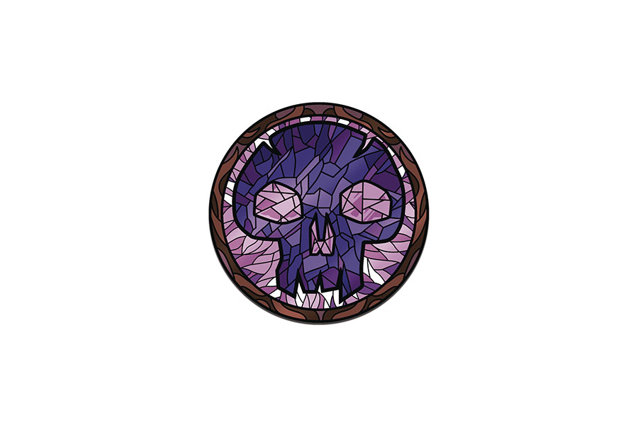 Magic The Gathering Limited Edition Stained Glass AR Pin - Swamp