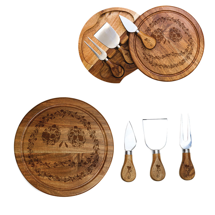 Nightmare Before Christmas Jack Skellington Acacia Brie Cheese Cutting Board & Tools Set