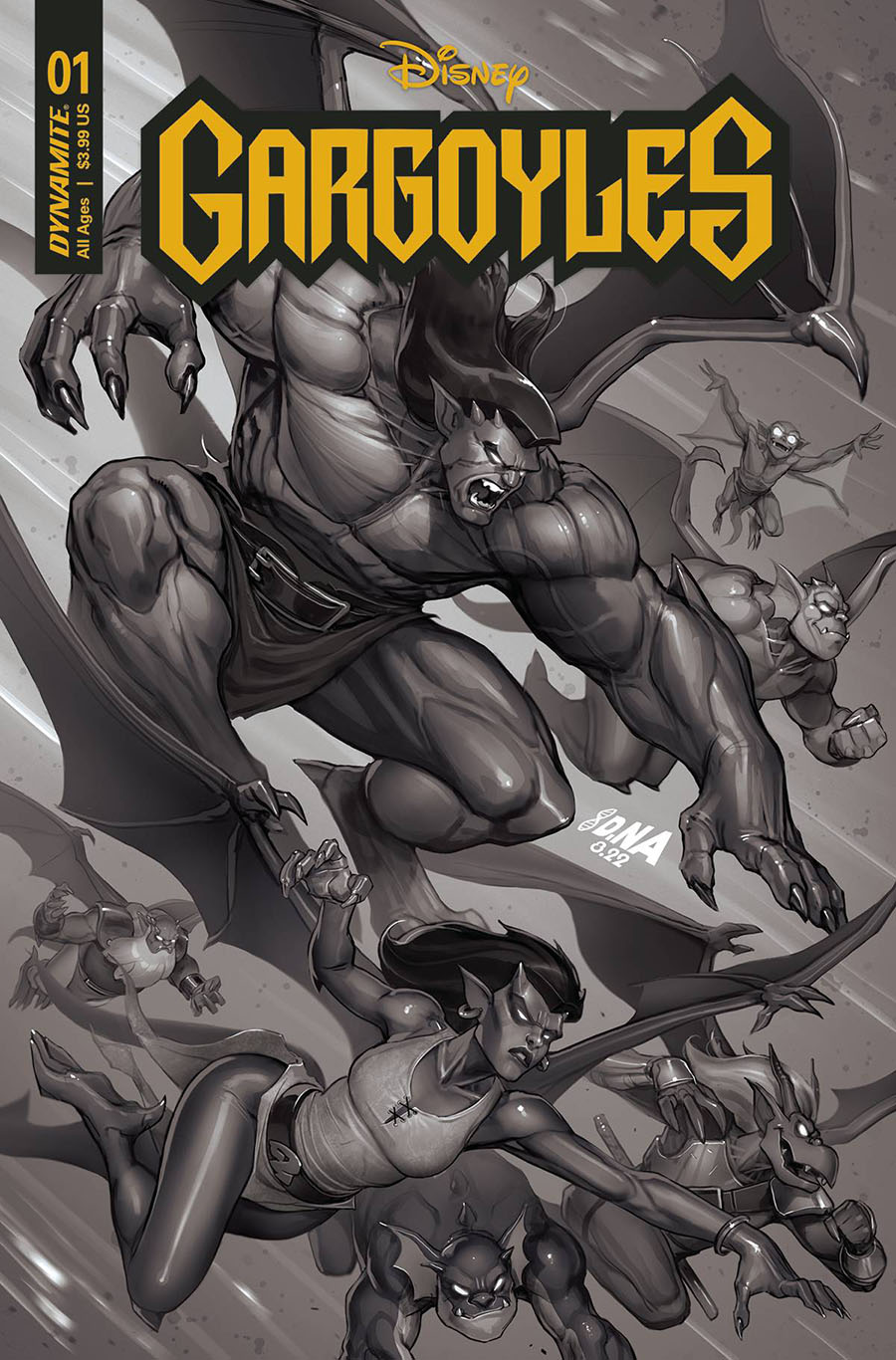 Gargoyles Vol 3 #1 Cover J Incentive David Nakayama Black & White Cover