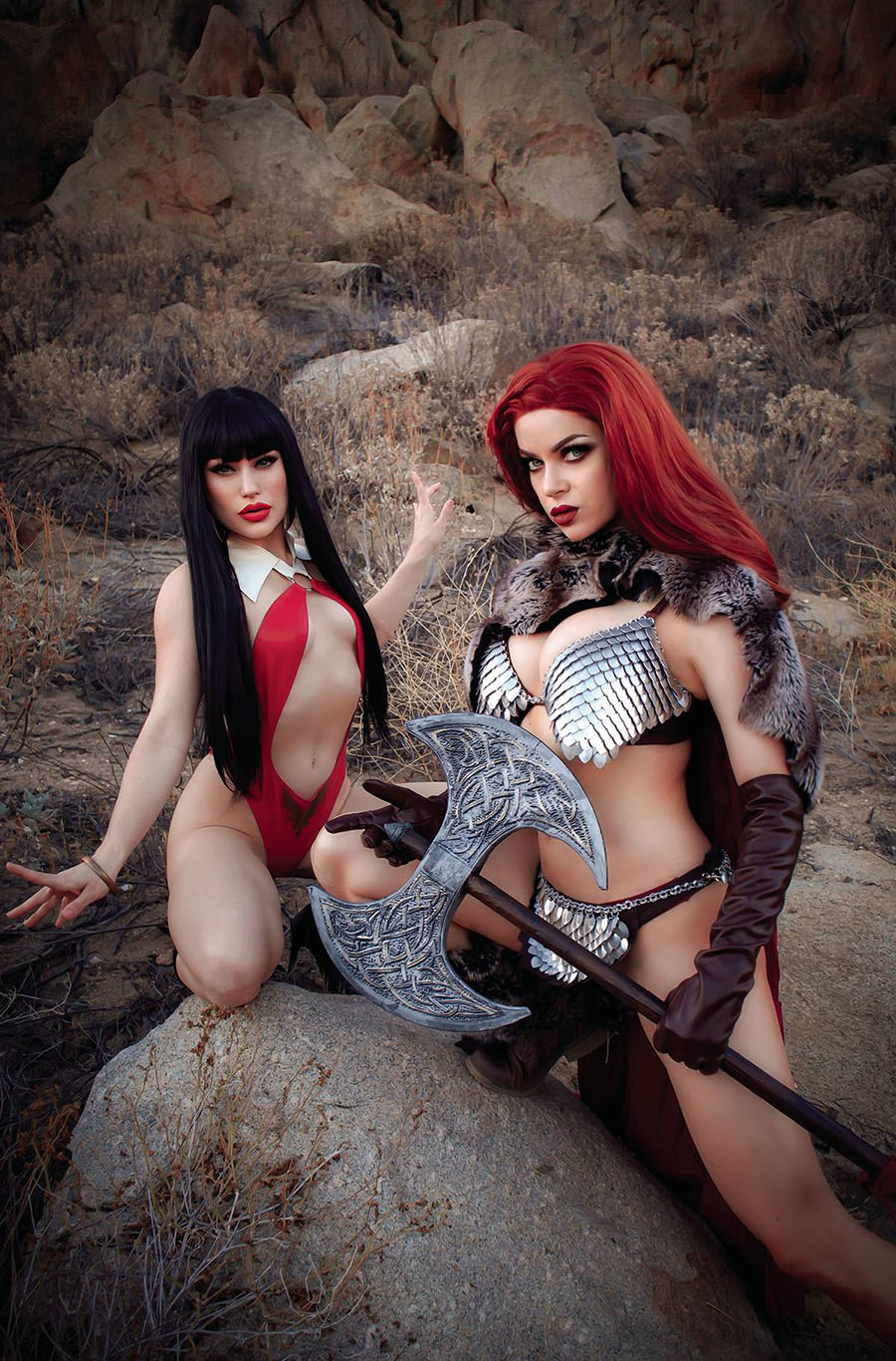 Vampirella vs Red Sonja #2 Cover G Incentive Rachel Hollon Cosplay Photo Virgin Cover