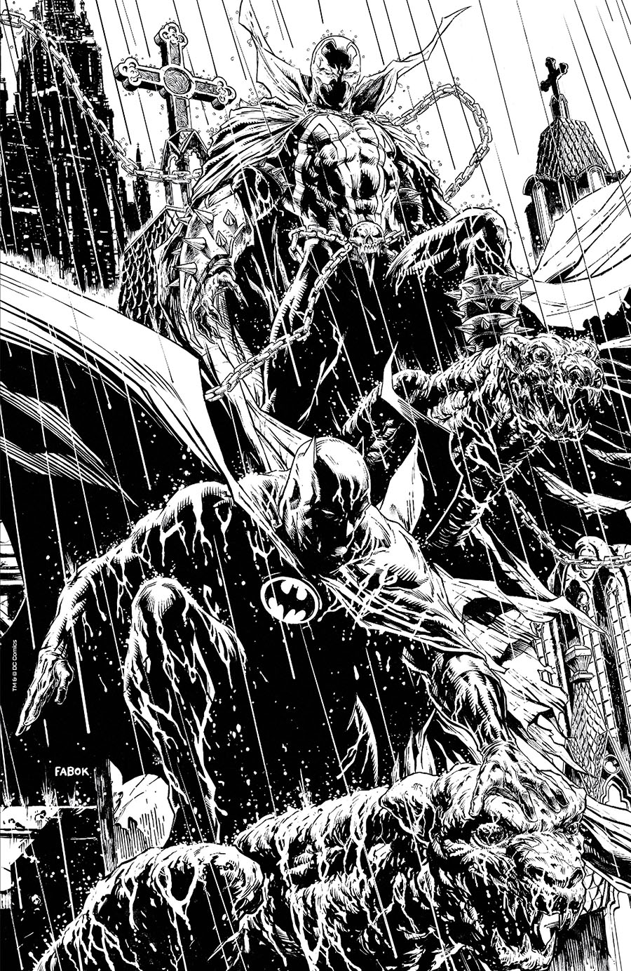 Batman Spawn #1 (One Shot) Cover N Incentive Jason Fabok Black & White Cover
