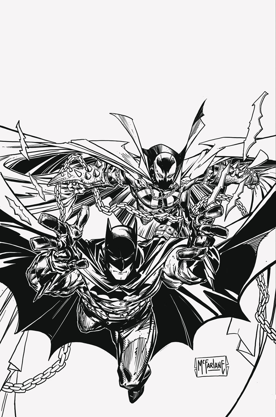 Batman Spawn #1 (One Shot) Cover Q Incentive Todd McFarlane Inked Variant Cover