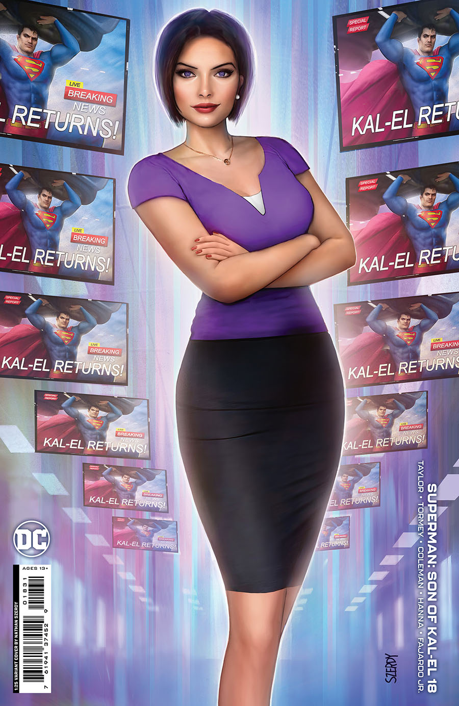 Superman Son Of Kal-El #18 Cover E Incentive Nathan Szerdy Card Stock Variant Cover (Kal-El Returns Part 6)