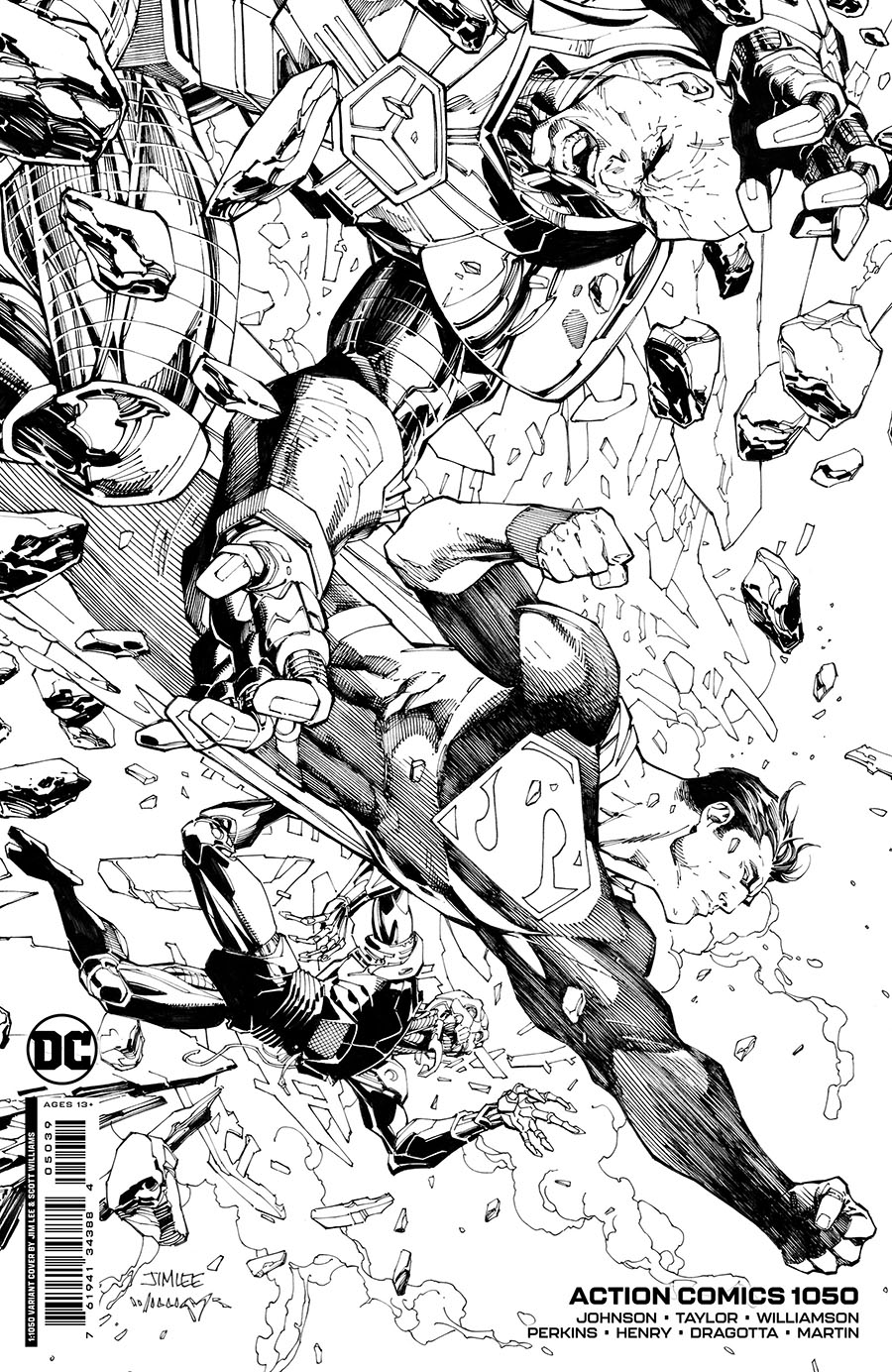 Action Comics Vol 2 #1050 Cover Z Incentive Jim Lee Inks Card Stock Variant Cover