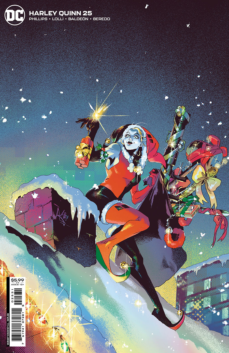 Harley Quinn Vol 4 #25 Cover C Variant Al Kaplan Holiday Card Stock Cover