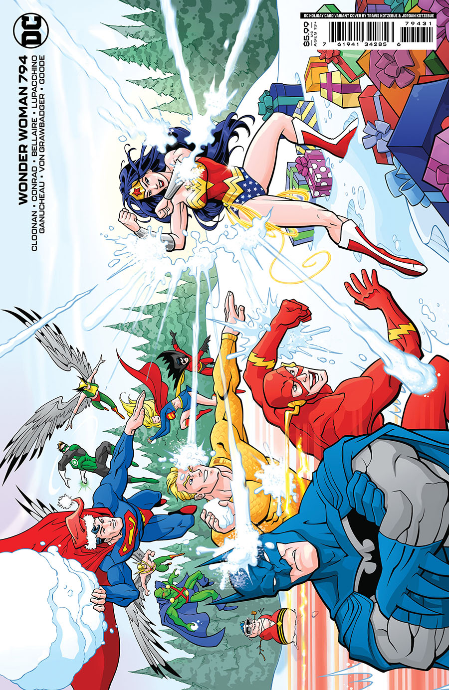 Wonder Woman Vol 5 #794 Cover C Variant Travis Kotzebue & Jordan Kotzebue DC Holiday Card Card Stock Cover