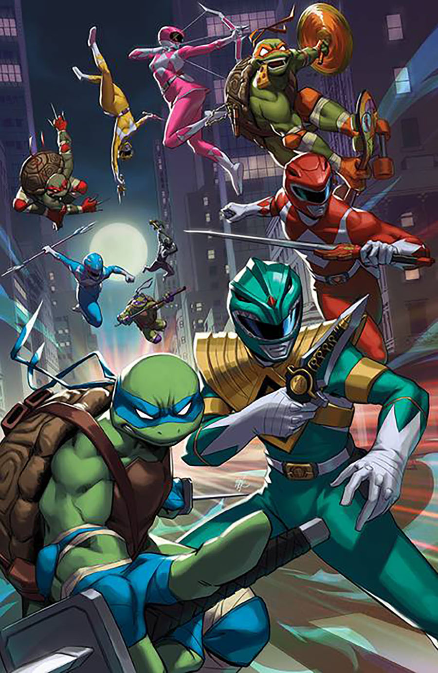 Mighty Morphin Power Rangers Teenage Mutant Ninja Turtles II #1 Cover Q Incentive Ejikure Variant Cover