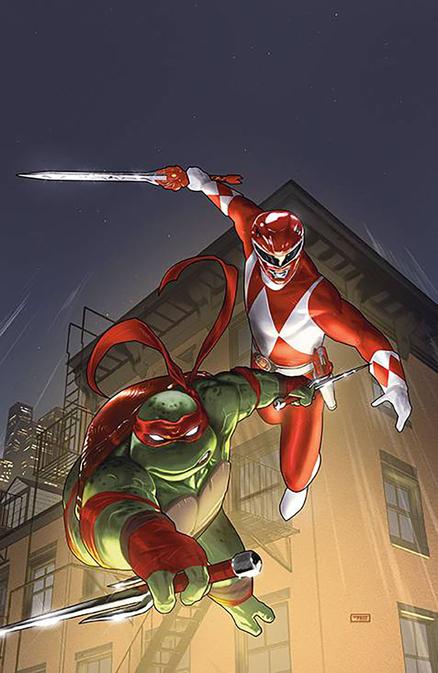 Mighty Morphin Power Rangers Teenage Mutant Ninja Turtles II #1 Cover T Incentive Taurin Clarke Virgin Cover