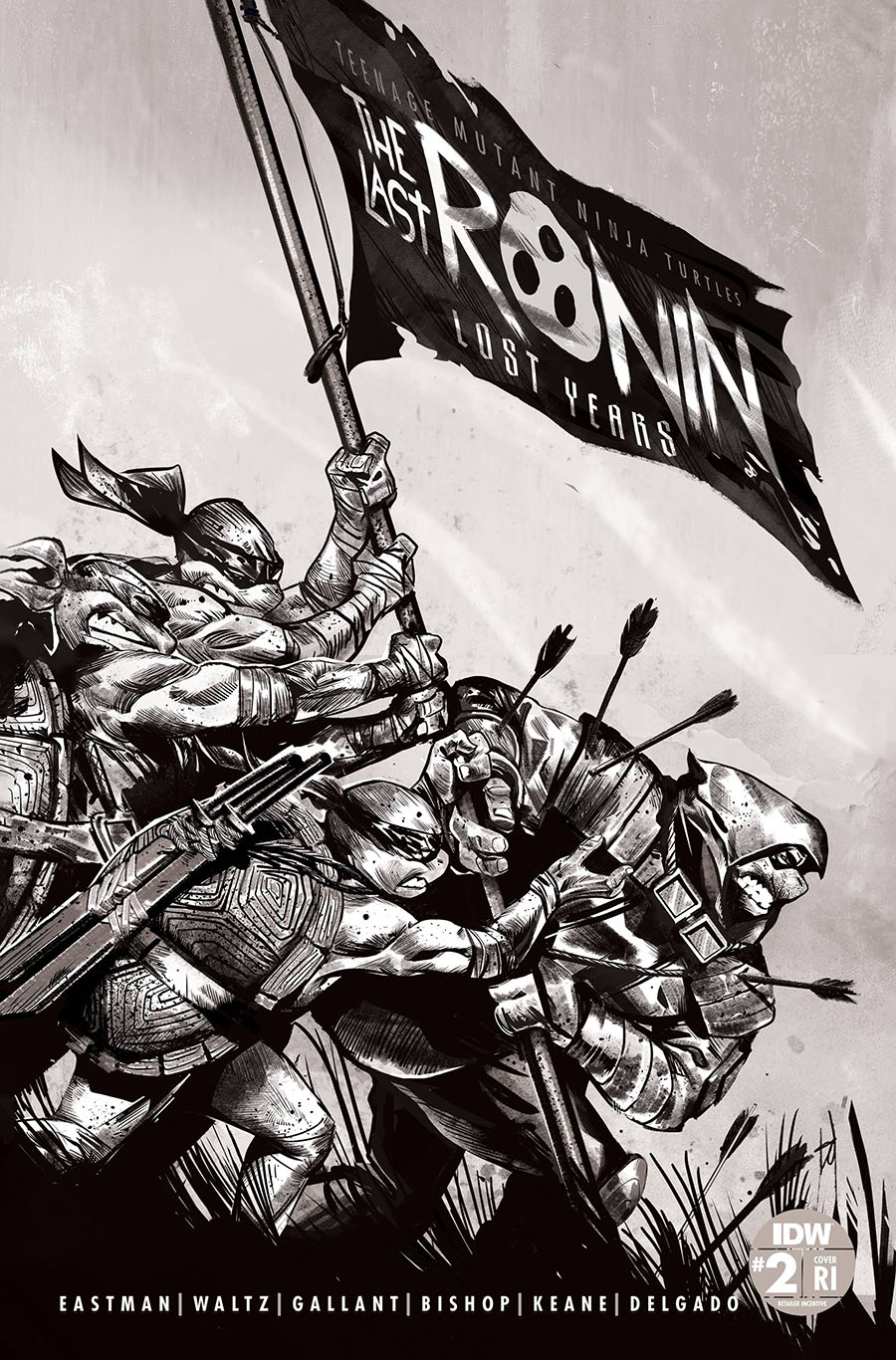 Teenage Mutant Ninja Turtles The Last Ronin The Lost Years #2 Cover E Incentive Mike Del Mundo Black & White Variant Cover
