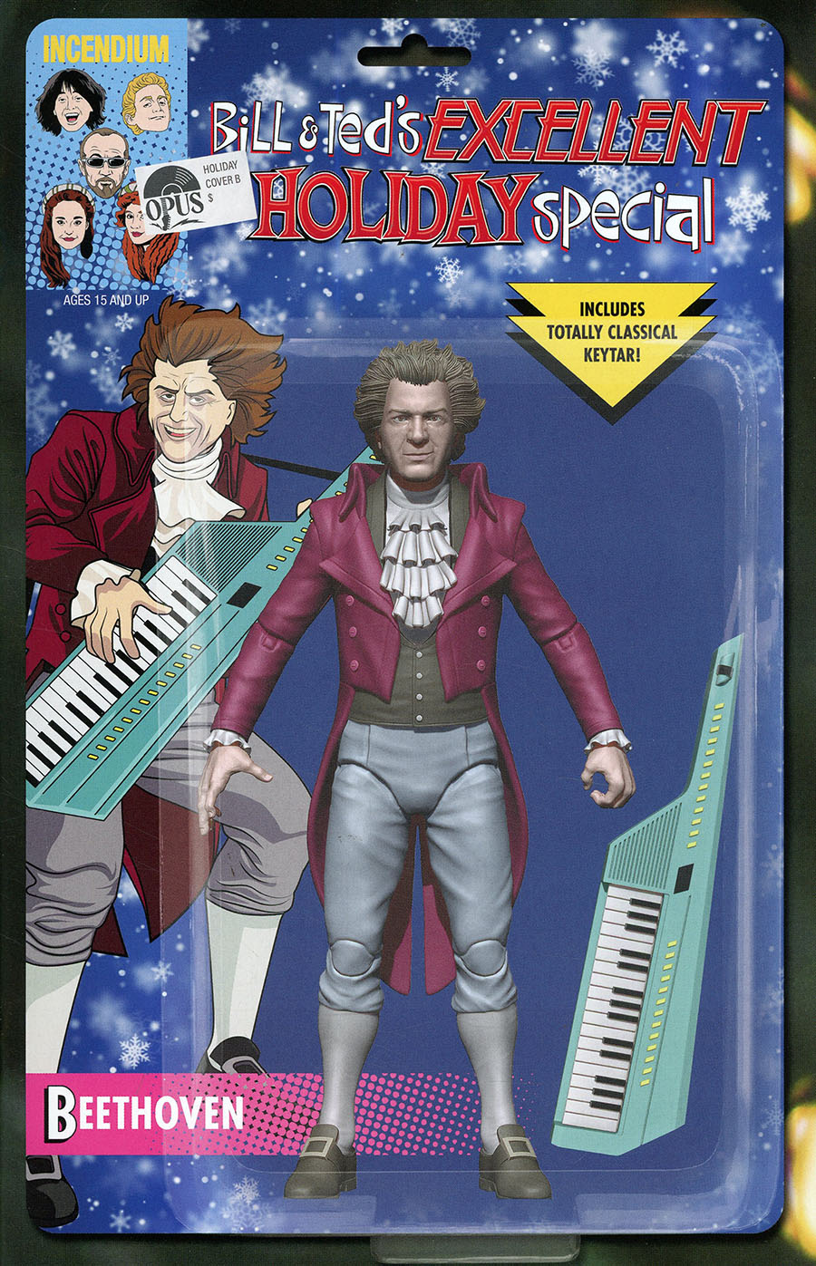 Bill & Teds Excellent Holiday Special #1 (One Shot) Cover B Incentive Beethoven Action Figure Variant Cover