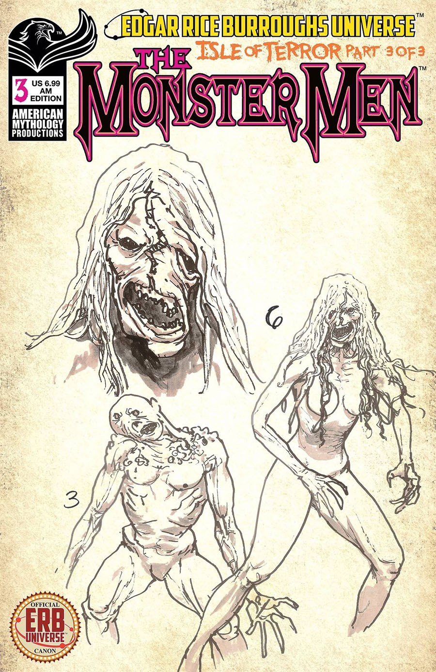 Monster Men Isle Of Terror #3 Cover C American Mythology Exclusive Design Art Variant Cover