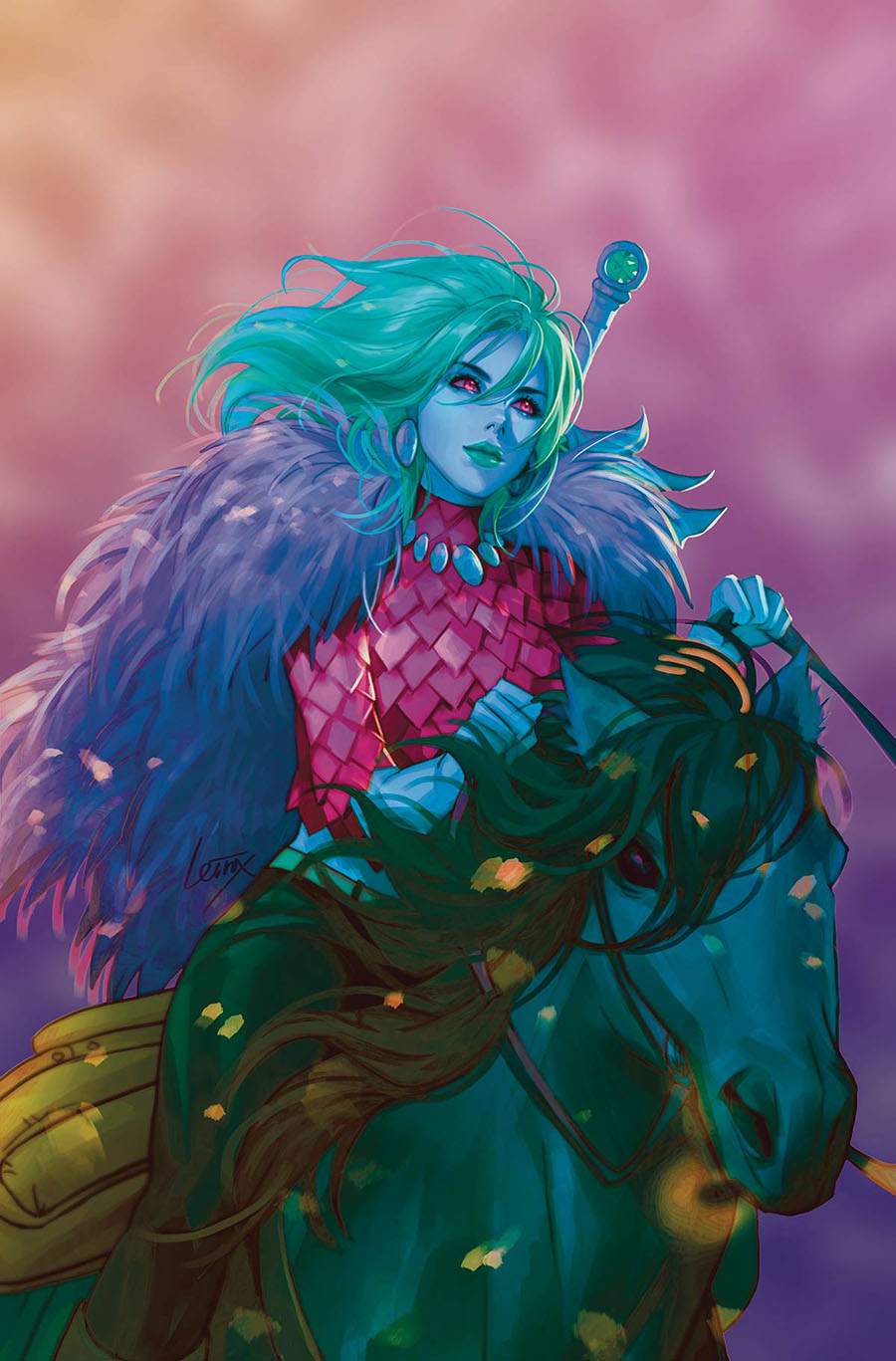 Immortal Red Sonja #7 Cover S Incentive Lesley Leirix Li Ultraviolet Virgin Cover