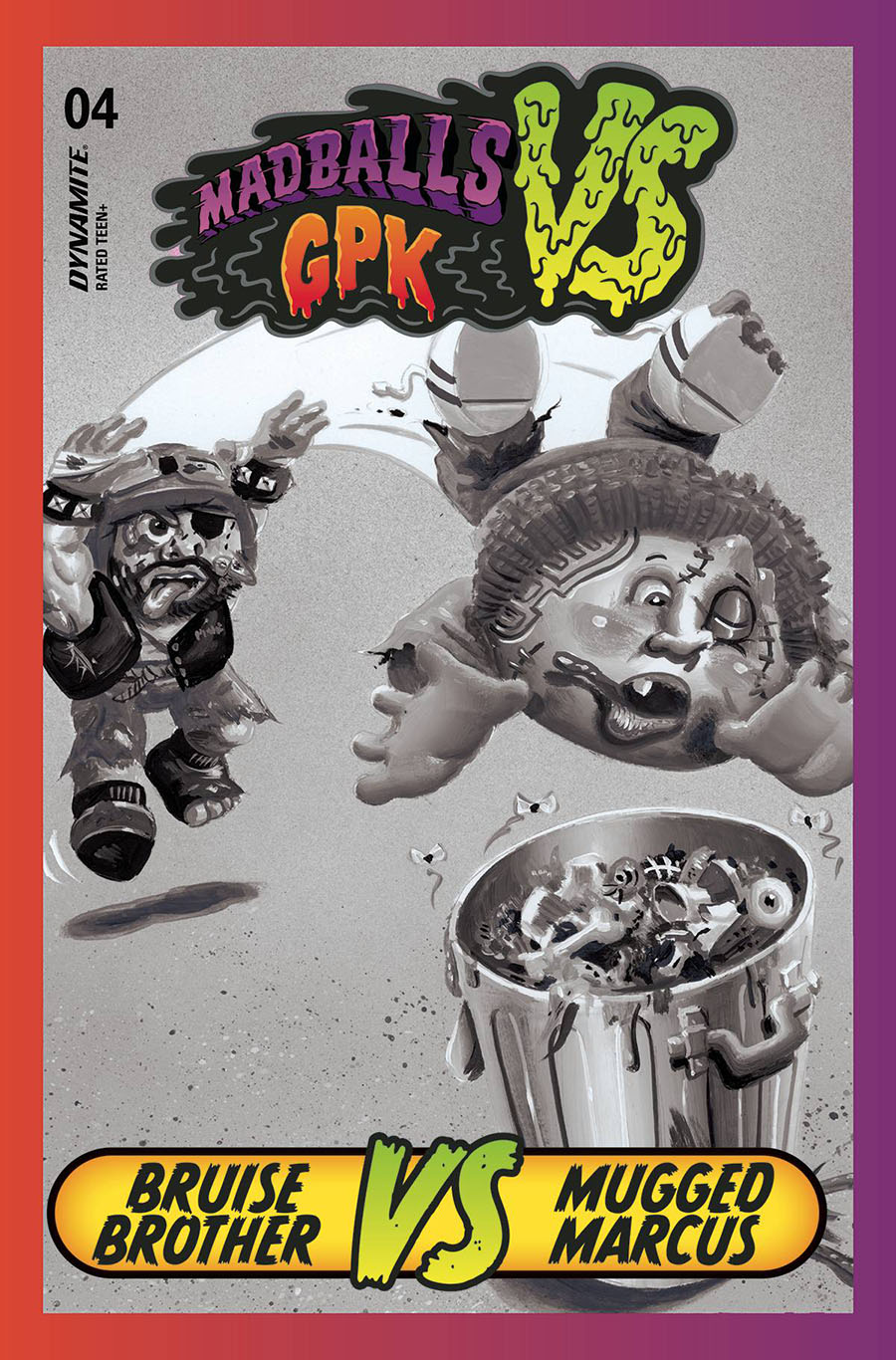 Madballs vs Garbage Pail Kids #4 Cover I Incentive Trading Card Black & White Cover