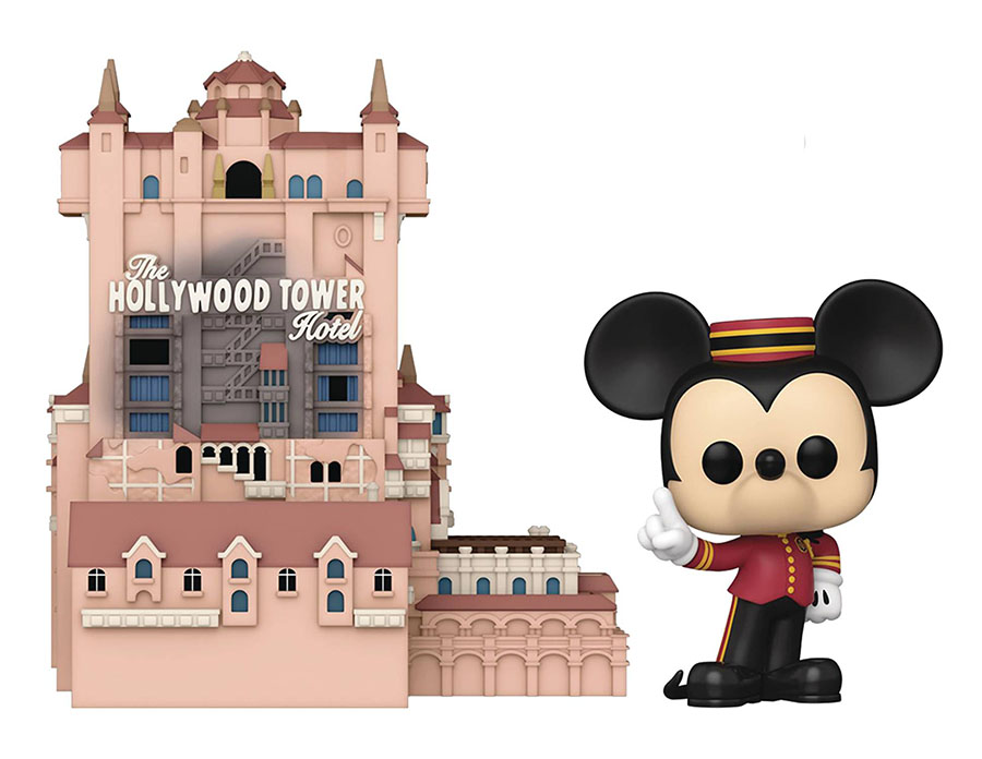 POP Town Walt Disney World 50th Hollywood Tower Hotel With Mickey Vinyl Figure