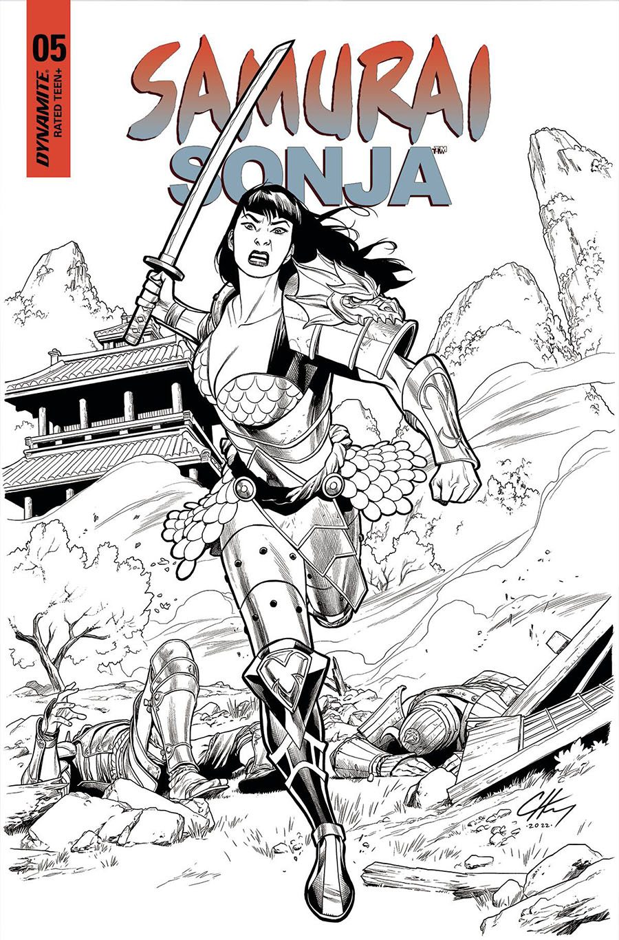 Samurai Sonja #5 Cover N Incentive Clayton Henry Black & White Cover