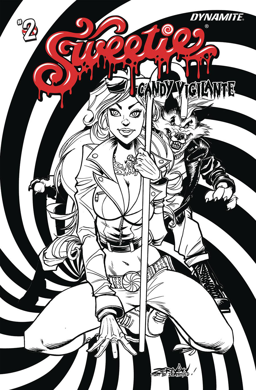 Sweetie Candy Vigilante #2 Cover I Incentive Jeff Zornow Line Art Cover
