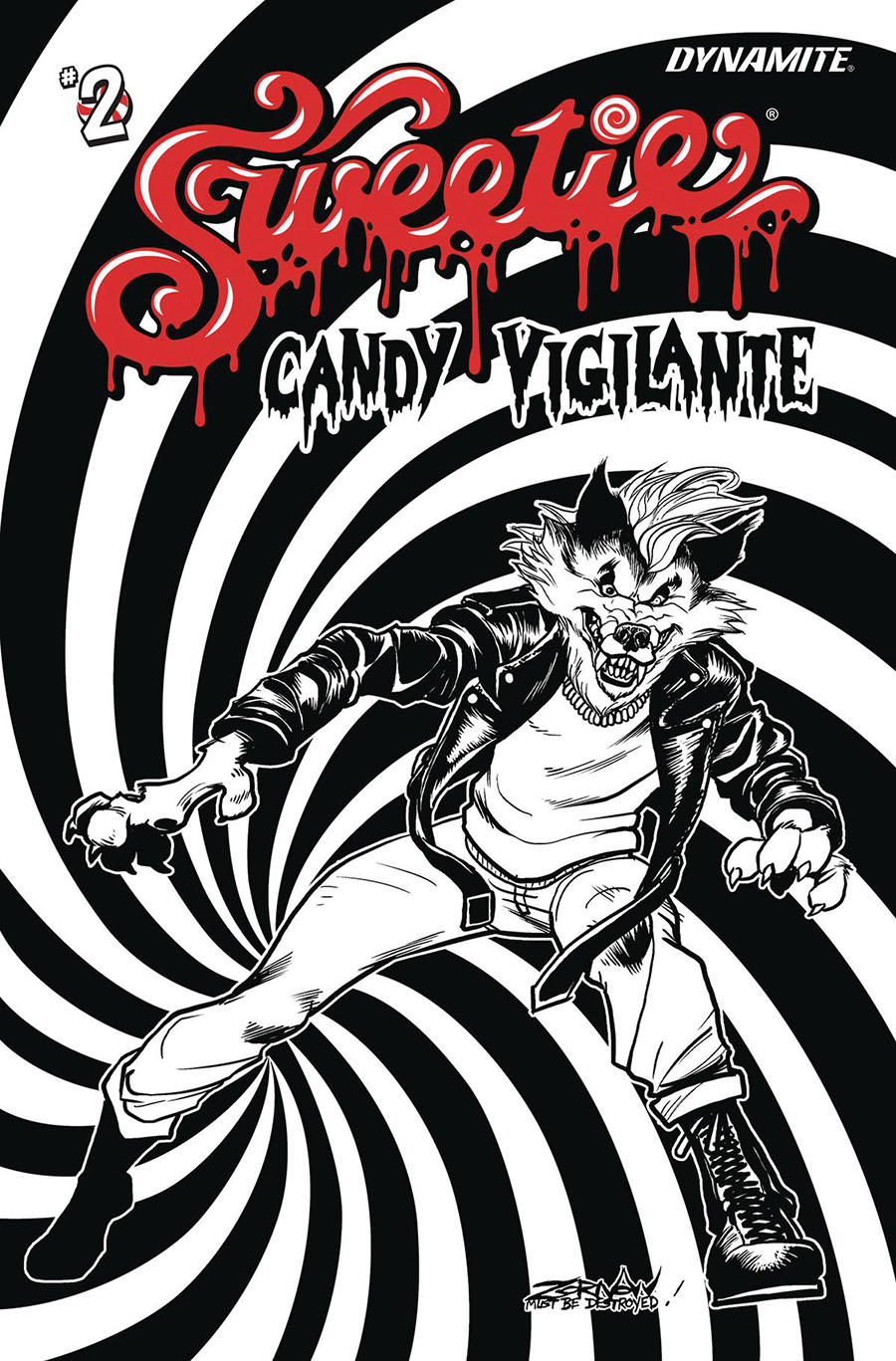Sweetie Candy Vigilante #2 Cover K Incentive Jeff Zornow Candy Wolf Line Art Cover
