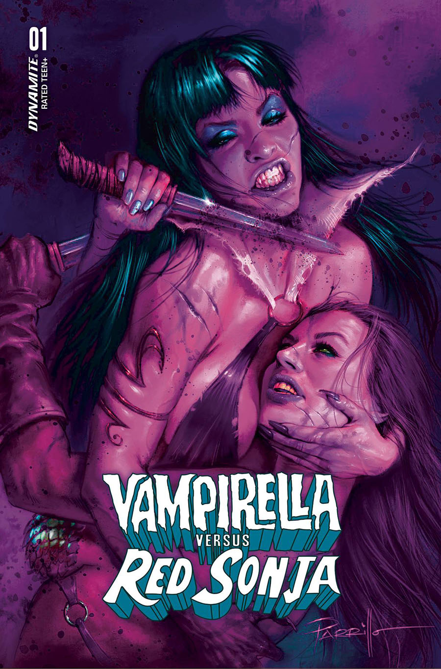 Vampirella vs Red Sonja #1 Cover R Variant Lucio Parrillo Ultraviolet Cover