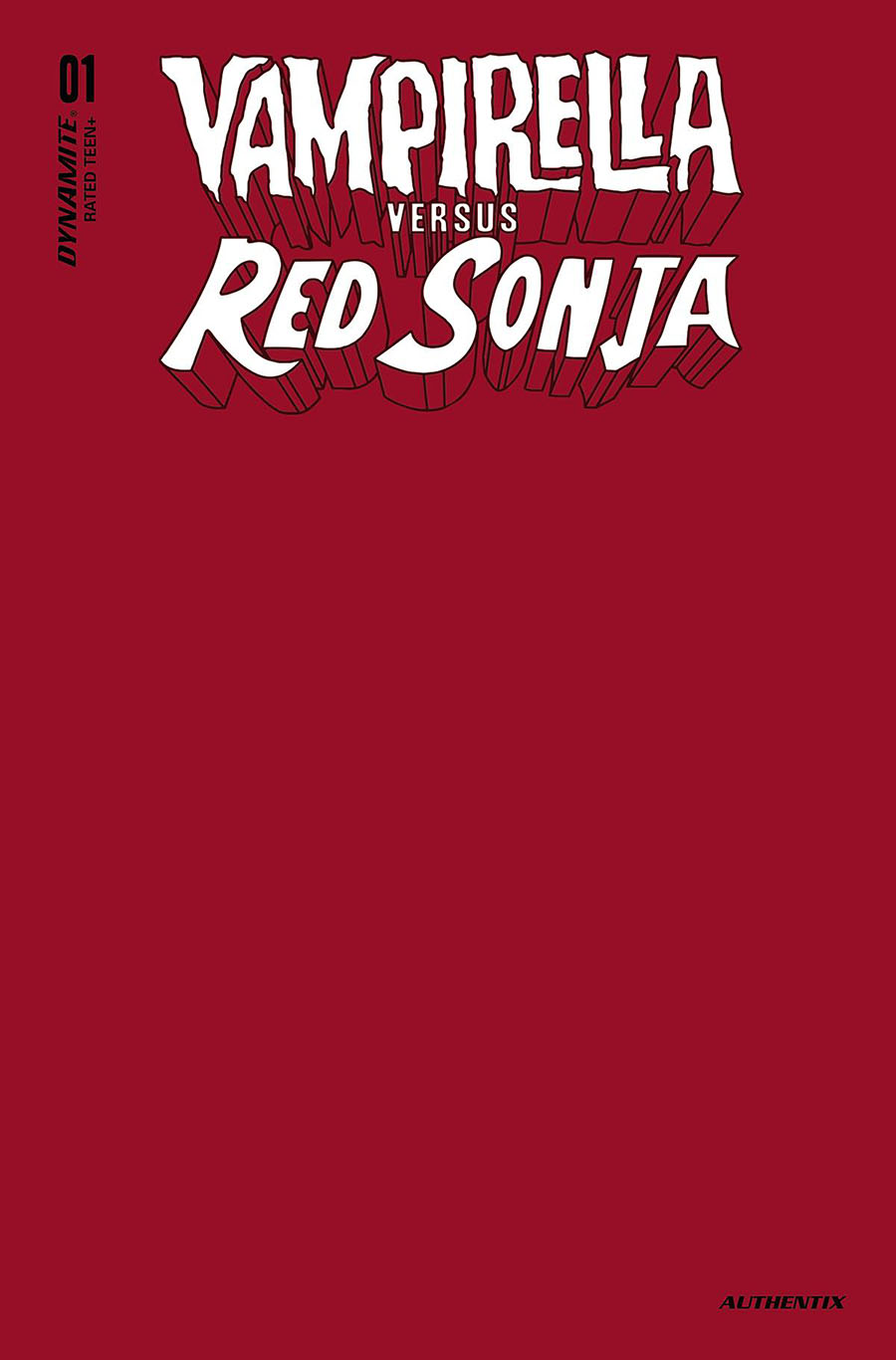 Vampirella vs Red Sonja #1 Cover S Variant Vampire Blood Red Blank Cover