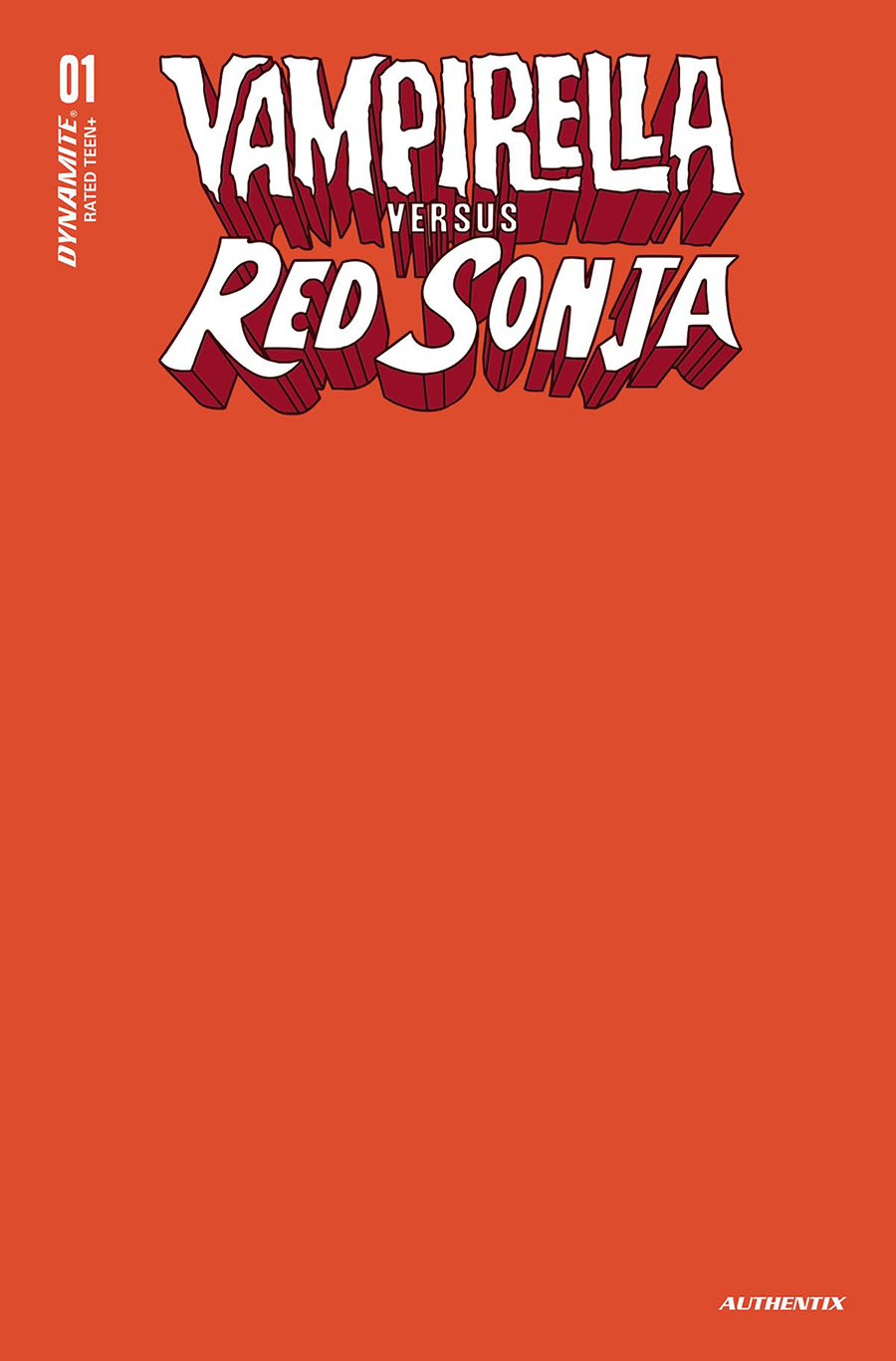 Vampirella vs Red Sonja #1 Cover T Variant Sonja Fiery Orange Blank Cover