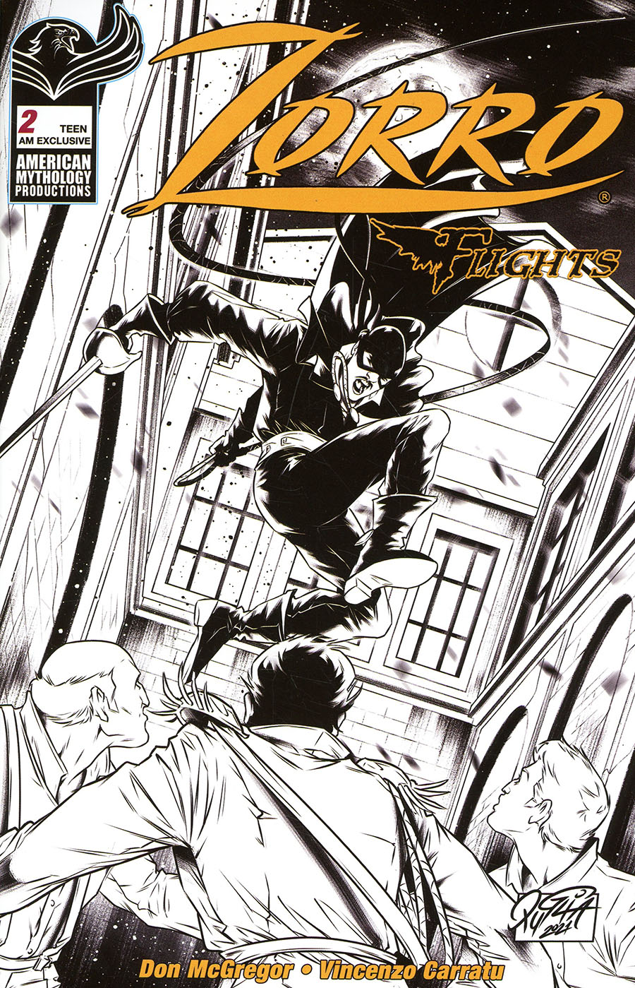 Zorro Flights #2 Cover D American Mythology Exclusive Black & White Cover