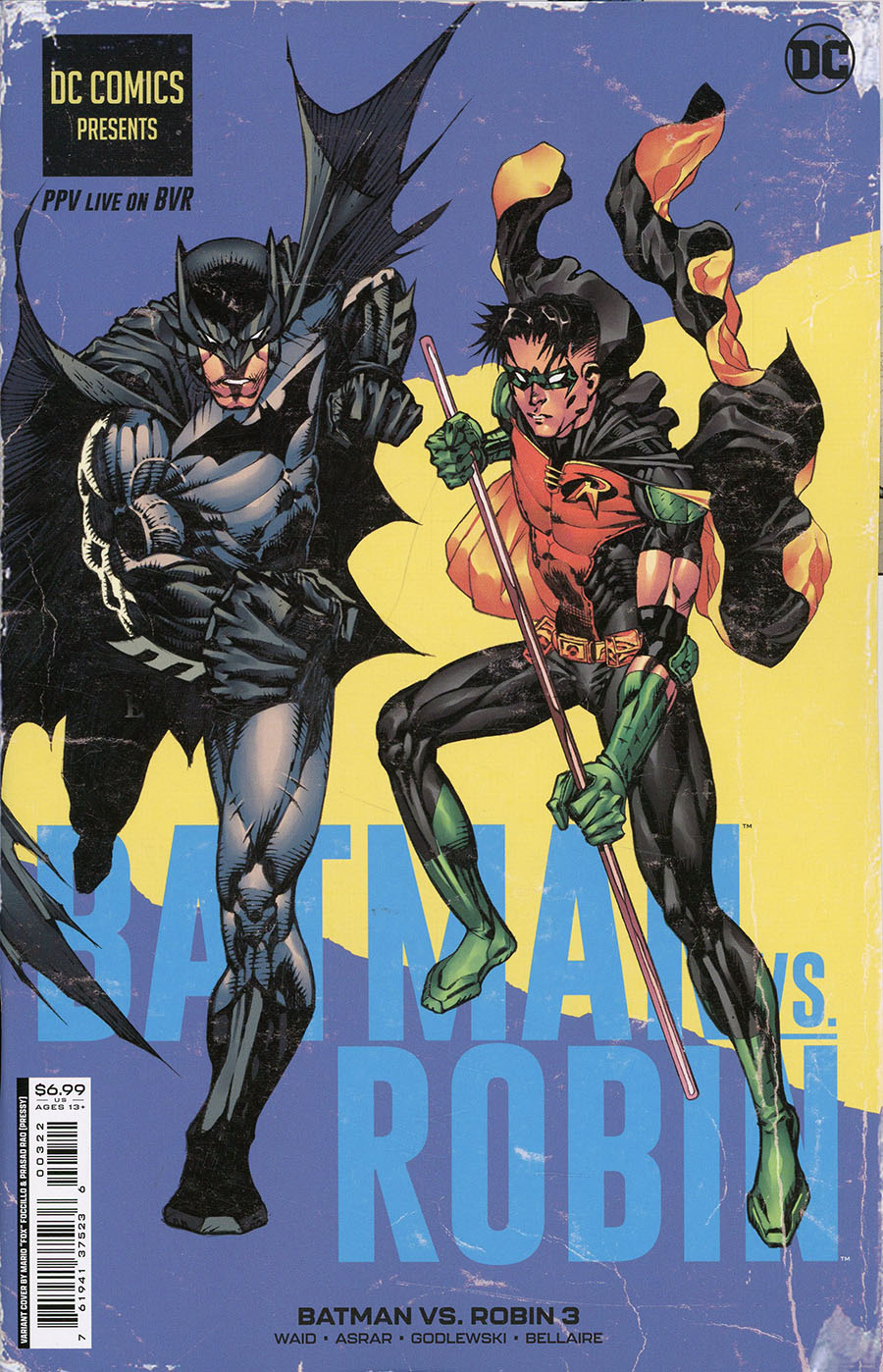 Batman vs Robin #3 Cover H Variant Mario Fox Foccillo Fight Poster Batman vs Robin Card Stock Cover