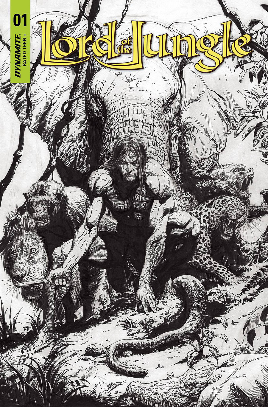 Lord Of The Jungle Vol 2 #1 Cover X Incentive Gary Frank Black & White Cover