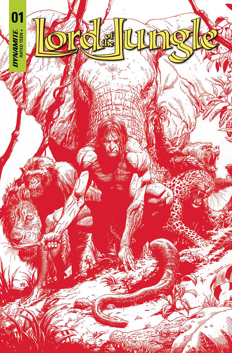 Lord Of The Jungle Vol 2 #1 Cover Y Incentive Gary Frank Blood Red Line Art Cover