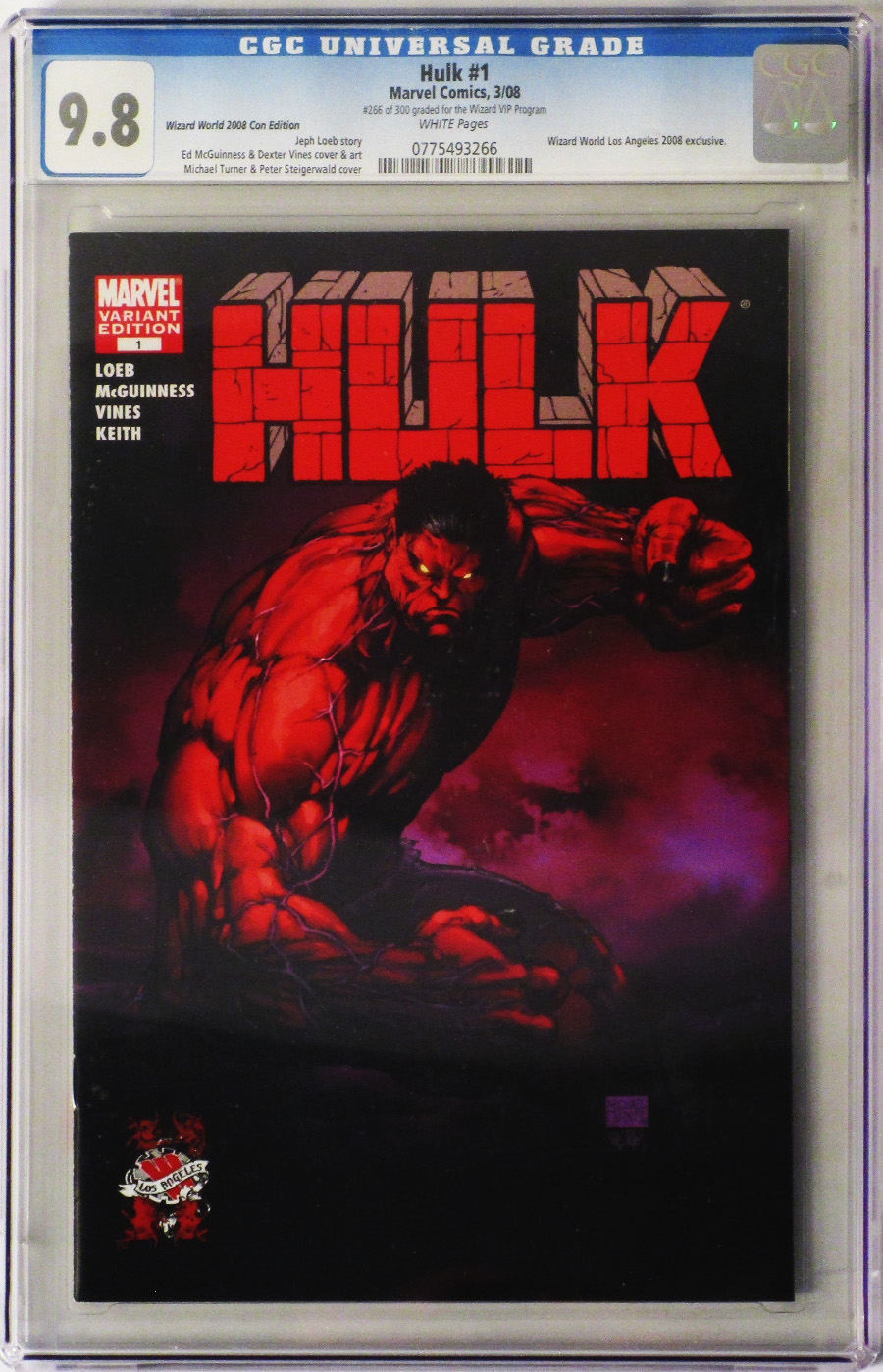 Hulk Vol 2 #1 Cover L CGC 9.8 WWLA 2008 Michael Turner Cover