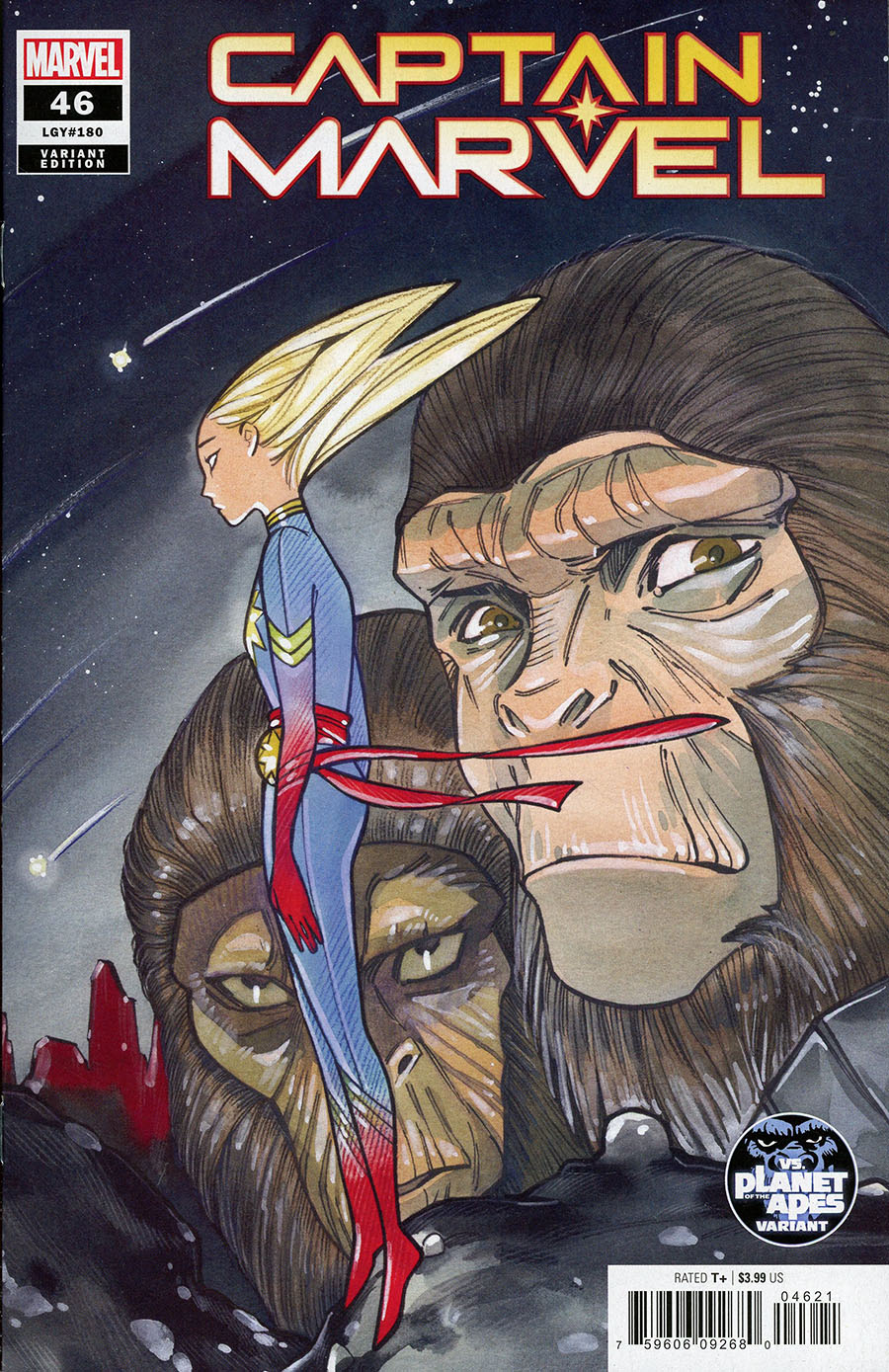 Captain Marvel Vol 9 #46 Cover B Variant Peach Momoko Planet Of The Apes Cover (Revenge Of The Brood Tie-In)