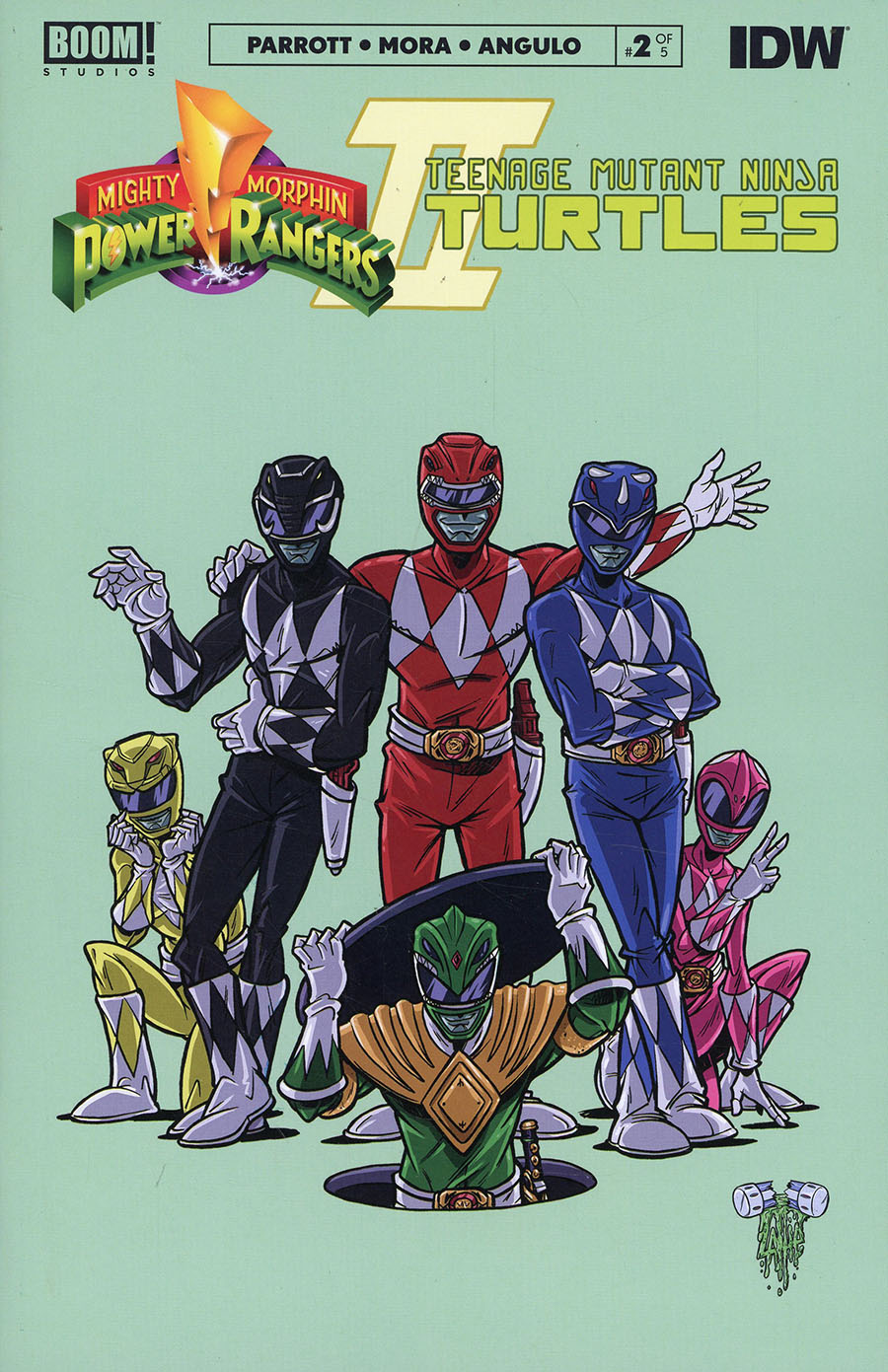 Mighty Morphin Power Rangers Teenage Mutant Ninja Turtles II #2 Cover C Variant Tim Lattie MMPR Cover