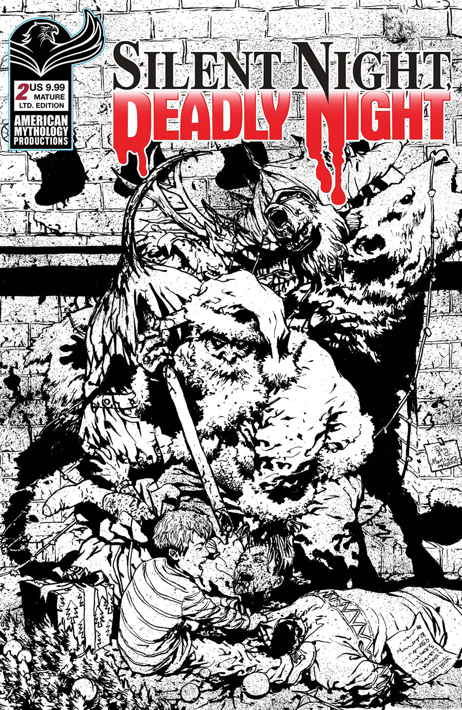 Silent Night Deadly Night #2 Main Cover D Limited Edition Roy Allan Martinez Black & White Cover