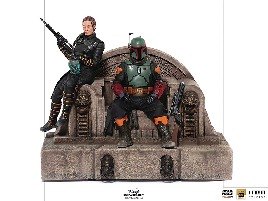 Star Wars Boba Fett & Fennec Shand On Throne Deluxe Art Scale 1/10 Scale Statue