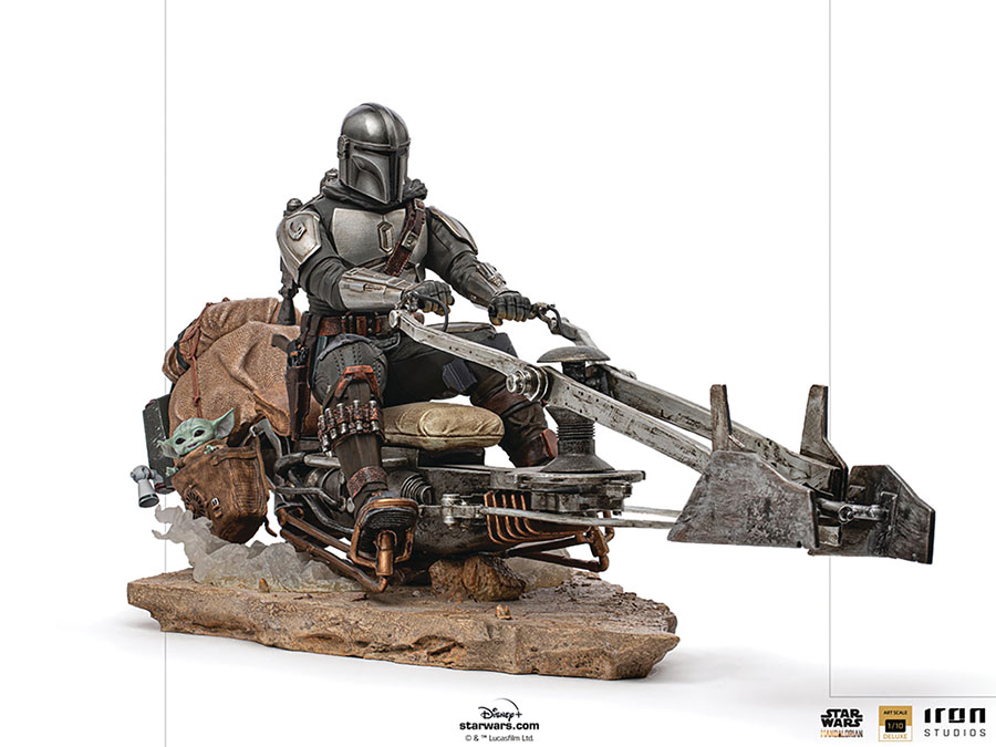 Star Wars The Mandalorian The Mandalorian Speedbike Deluxe Art Scale 1/10 Scale Statue