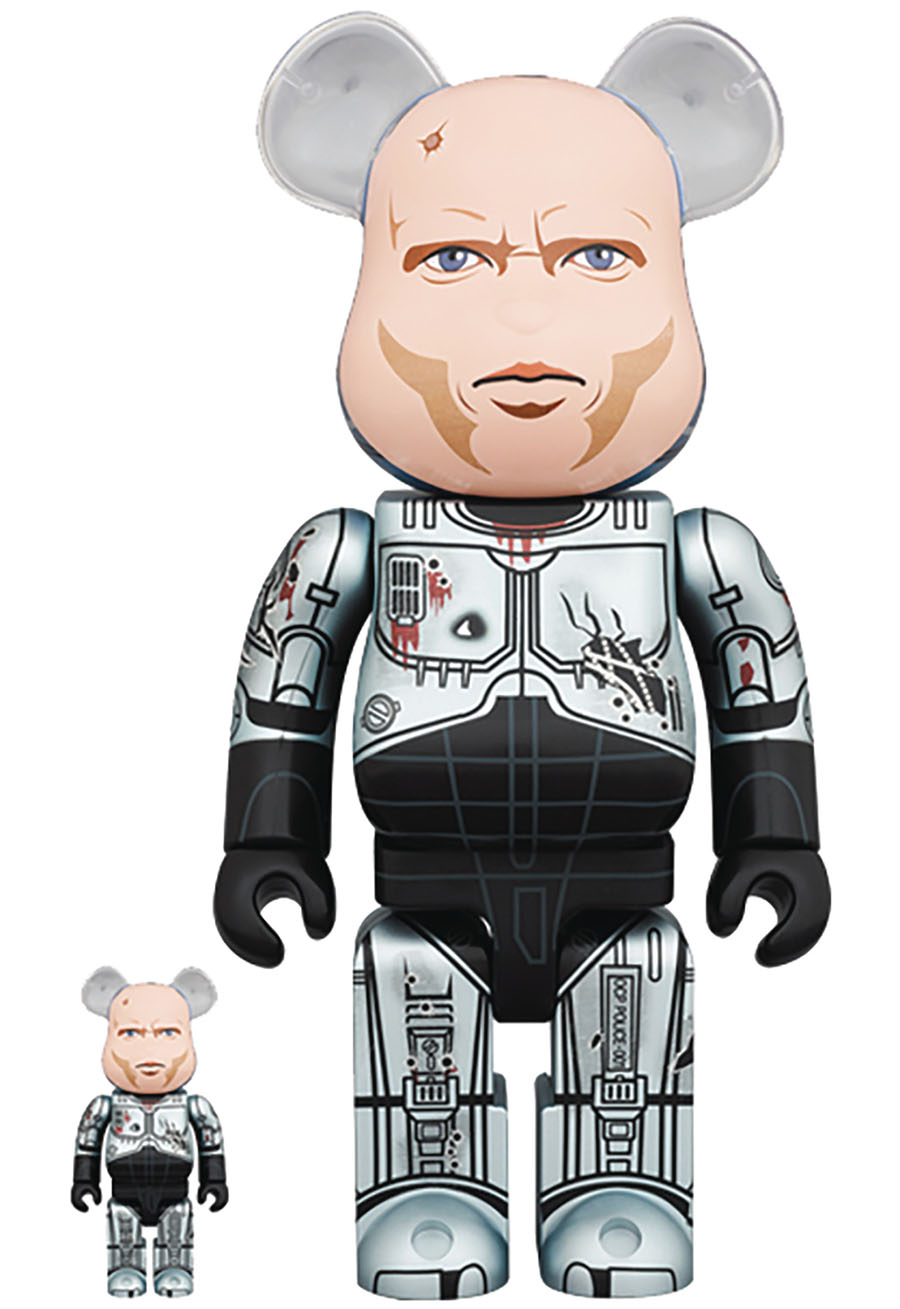 Robocop Murphy Unmasked Head 100 Percent & 400 Percent 2-Pack Bearbrick